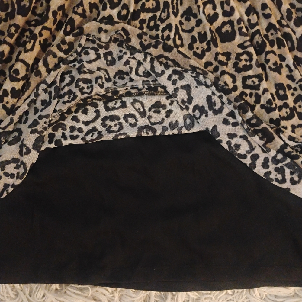 Madison & Hudson Long Sleeve Leopard Print Boho Stretch Lined Dress SZ XL - Picture 6 of 10